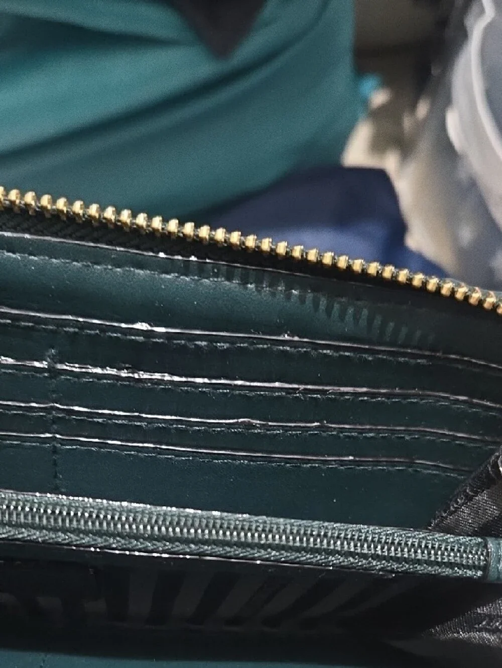 Victoria's Secret Zip-Around Quilted Wallet in Dark Teal - Picture 11 of 16